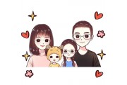 一家四口學簽嚟讀書(1)